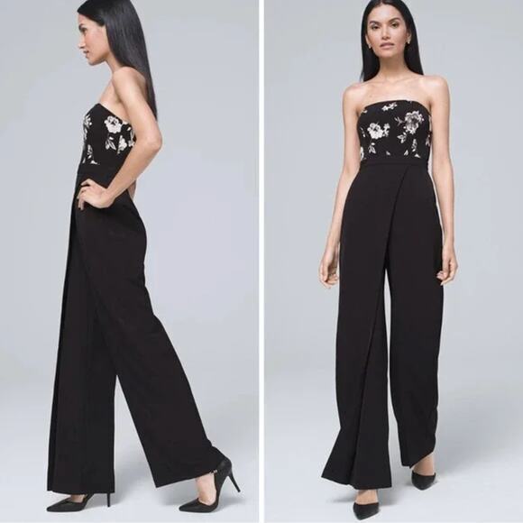 New! White House Black Market Convertible Floral-Bodice Jumpsuit, 14 - Picture 2 of 16